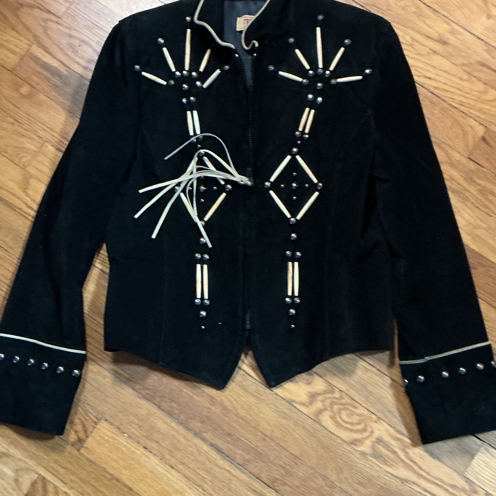 Frontier Collection Elegant Western  Black Embellished Women's Jacket Sz M USA